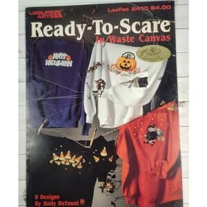 Leisure Arts Ready to Scare Cross Stitch Patterns Halloween, Pumpkin, Witch